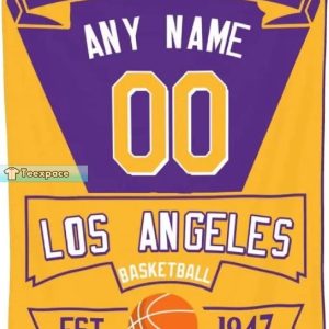 Personalized Name Number Lakers Blanket 8