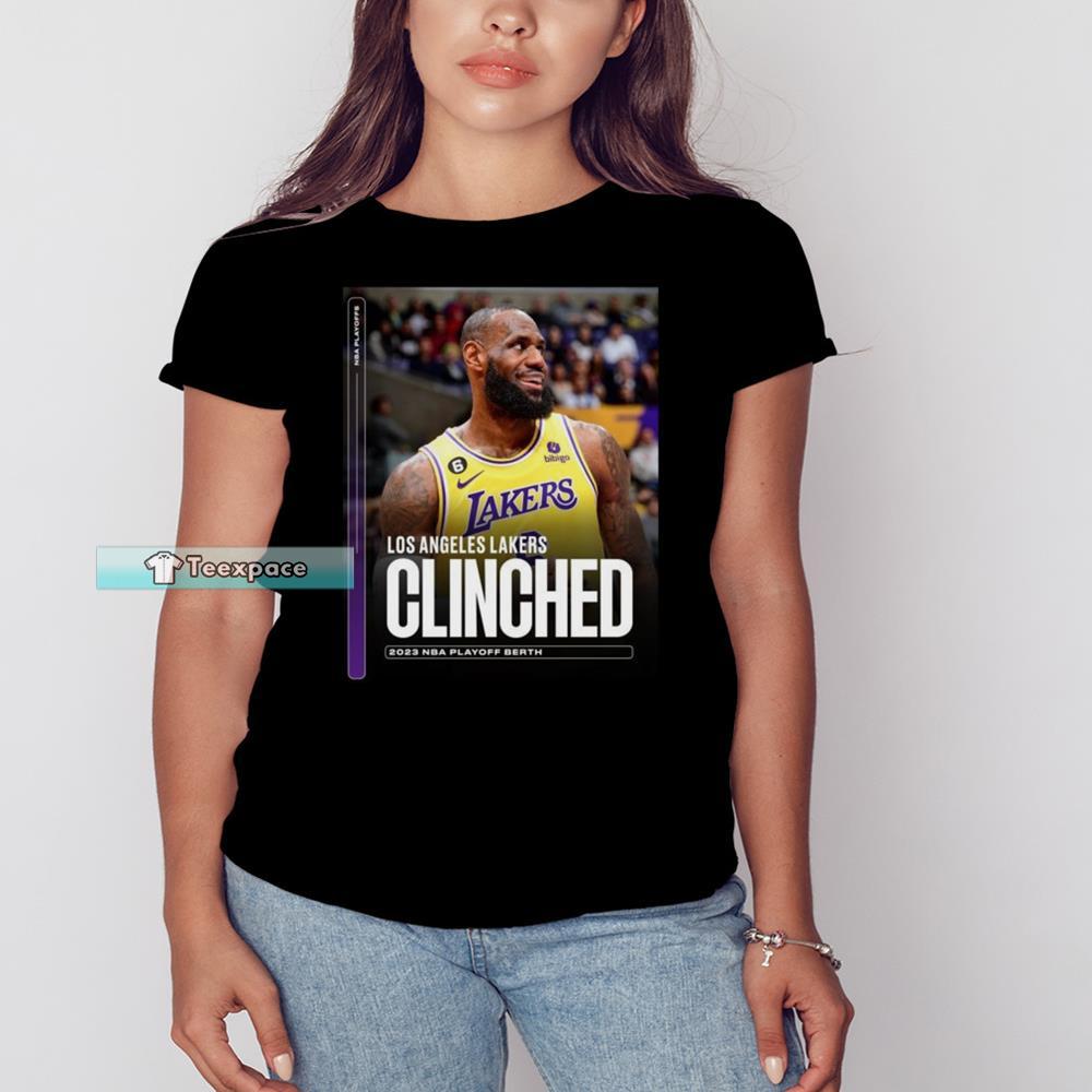 The Los Angeles Lakers Clinched 2023 NBA Playoffs Berth T Shirt Womens