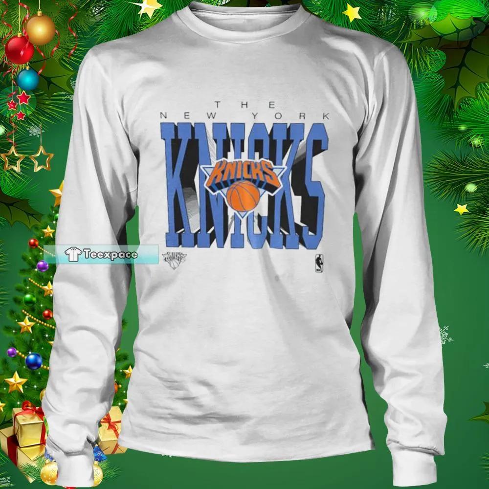 The New York Knicks Spell Out Basketball Long Sleeve Shirt