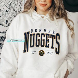 White Denver Nuggets Hoodie Womens