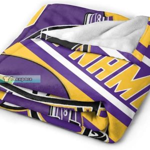 Custom Minnesota Vikings Big Helmet Stripes Texture Sherpa Blankets 2