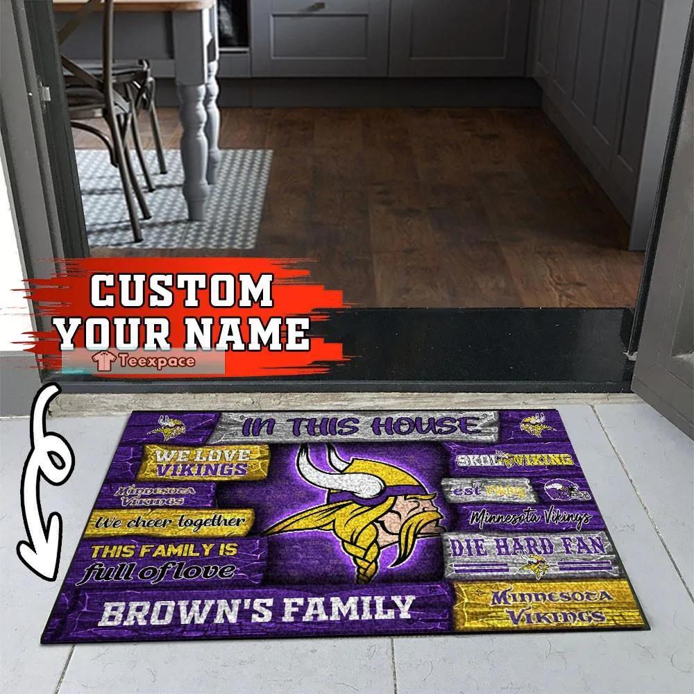 Custom Minnesota Vikings Table Letter Doormat 3