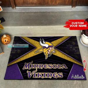 Custom Minnesota Vikings X Stripes Texture Doormat