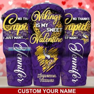 Custom Minnesota Vikings You Are My Sweet Valentine Tumbler 1