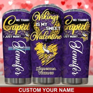 Custom Minnesota Vikings You Are My Sweet Valentine Tumbler 2