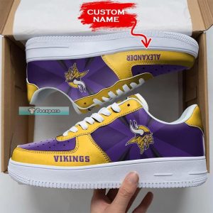 Custom Name Minnesota Vikings Sun Logo Air Force Shoes Vikings Shoes 0