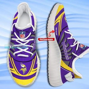 Custom Name Net Pattern Minnesota Vikings Yeezy Shoes 0