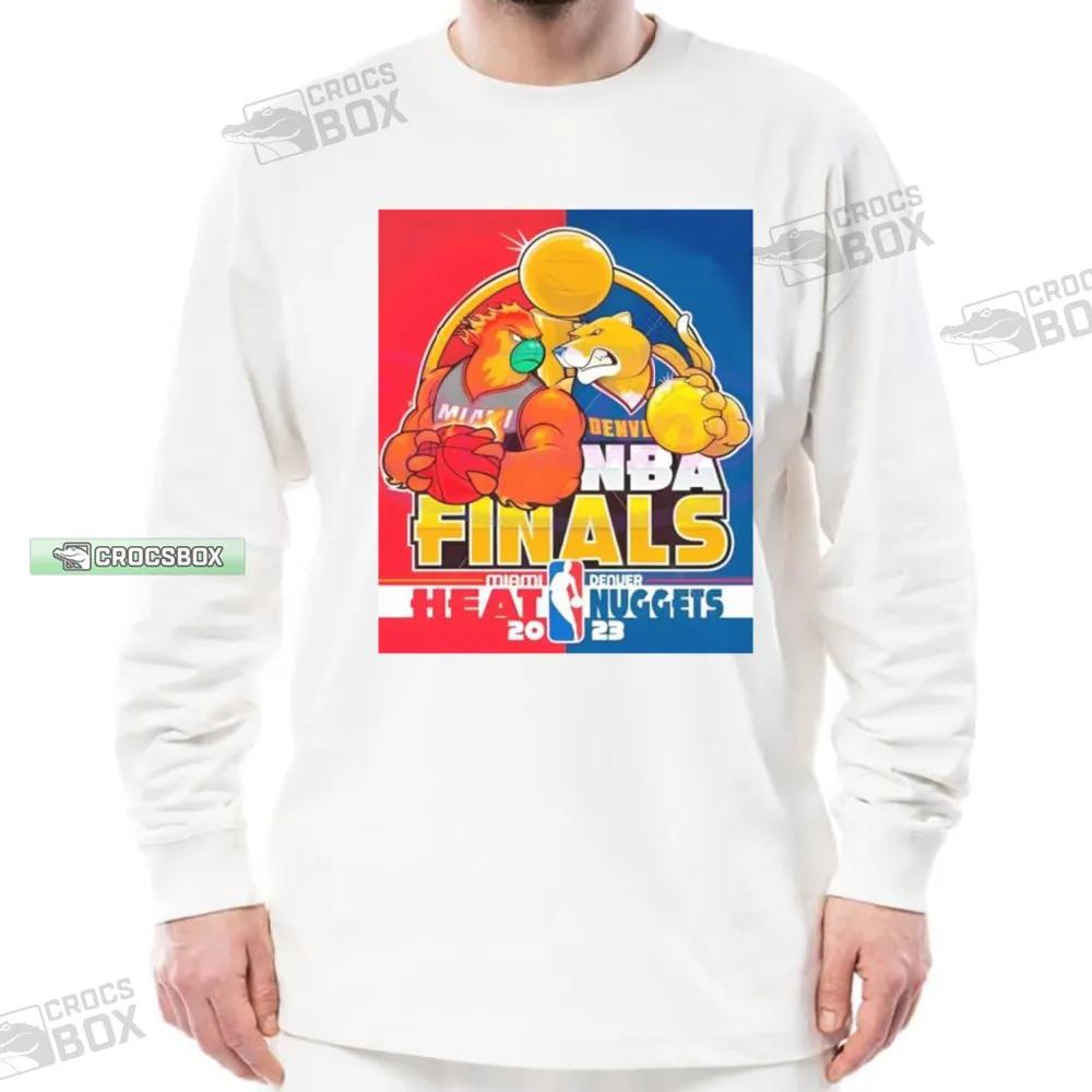 Denver Nuggets Vs Miami Heat Mascot 2023 NBA Finals Long Sleeve Shirt
