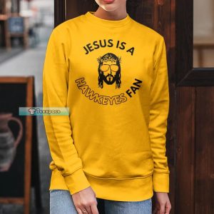 Iowa Hawkeyes Jesus Is A Hawkeyes Fan Long Sleeve Shirt