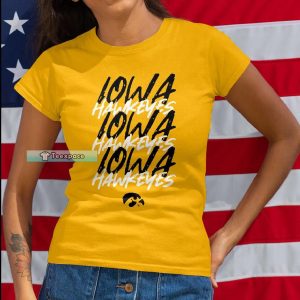 Iowa Hawkeyes Letter Print Pattern T Shirt Womens