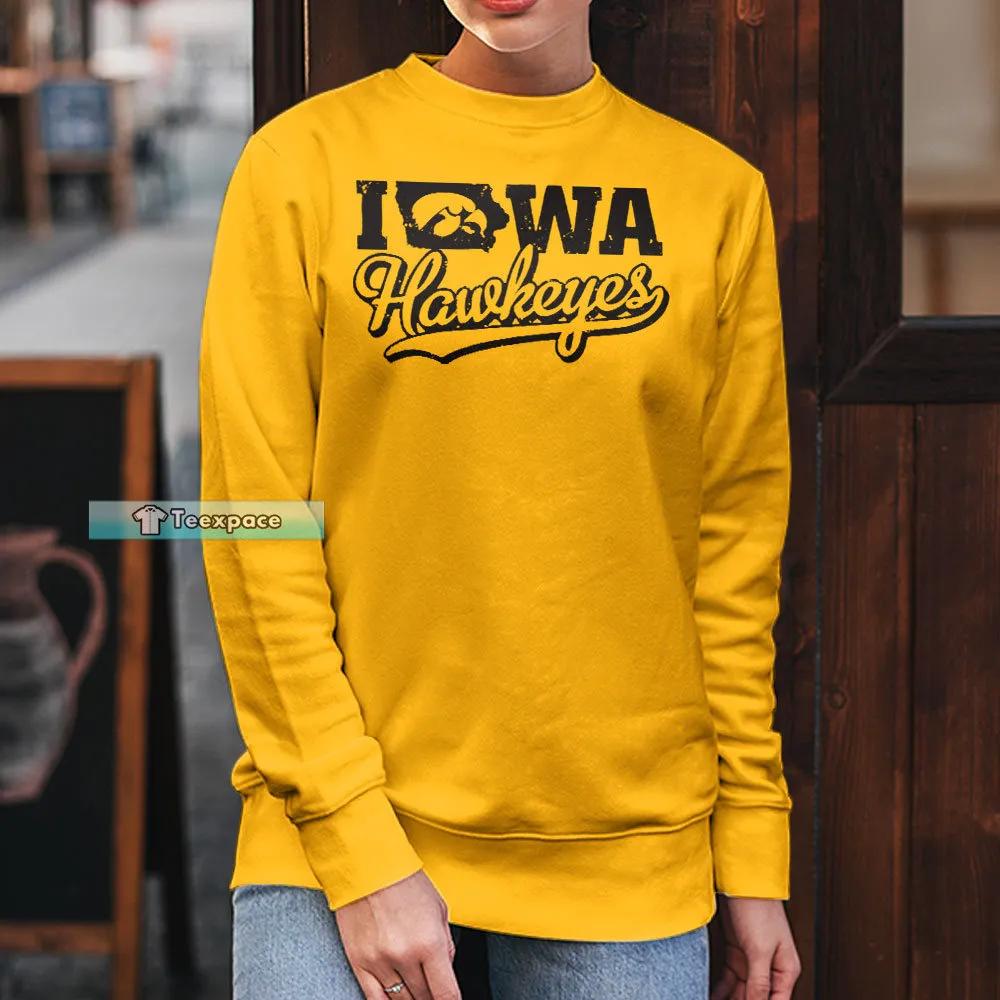 Iowa Hawkeyes Letter Shirt Gifts For Hawkeyes Fans Long Sleeve Shirt