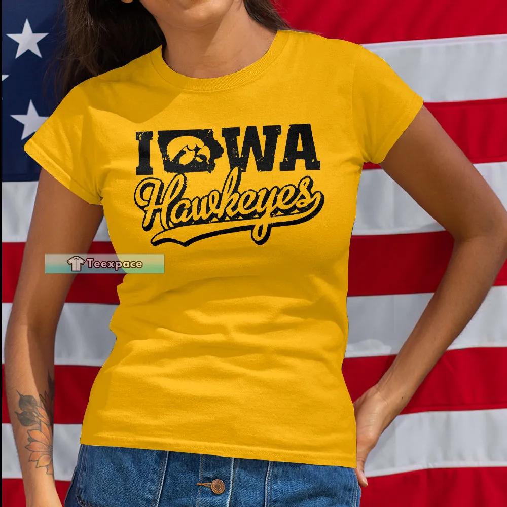 Iowa Hawkeyes Letter Shirt Gifts For Hawkeyes Fans T Shirt Womens