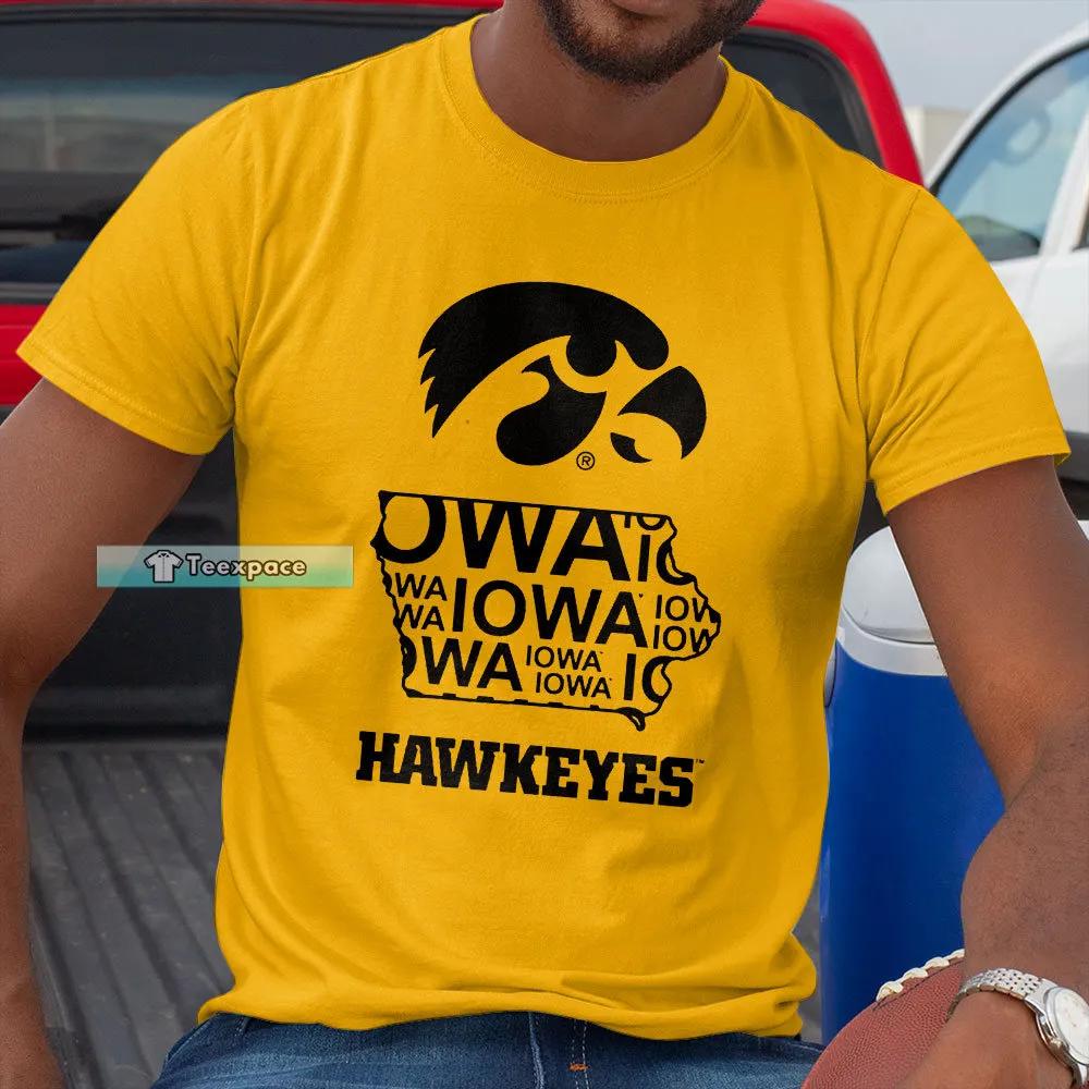 Iowa Hawkeyes Logo Map Letter Pattern Shirt