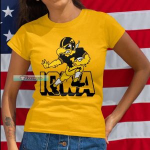 Iowa Hawkeyes Mascot Letter Shirt Hawkeyes Gifts T Shirt Womens
