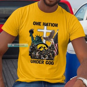 Iowa Hawkeyes One Nation Under God Crewneck T shirt