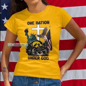 Iowa Hawkeyes One Nation Under God T Shirt Womens