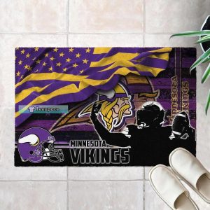 Minnesota Vikings American Flag Art Player Doormat 1