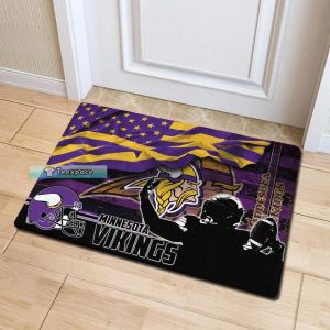 Minnesota Vikings American Flag Art Player Doormat 3