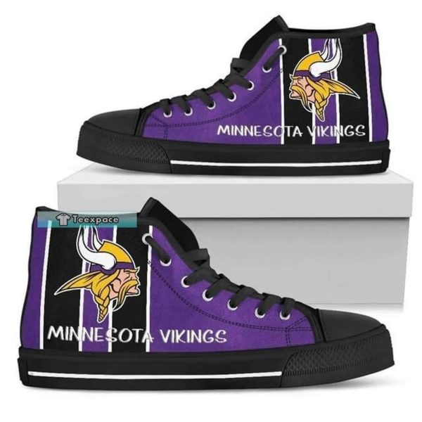 Minnesota Vikings Big Logo High Top Canvas Shoes Vikings Shoes