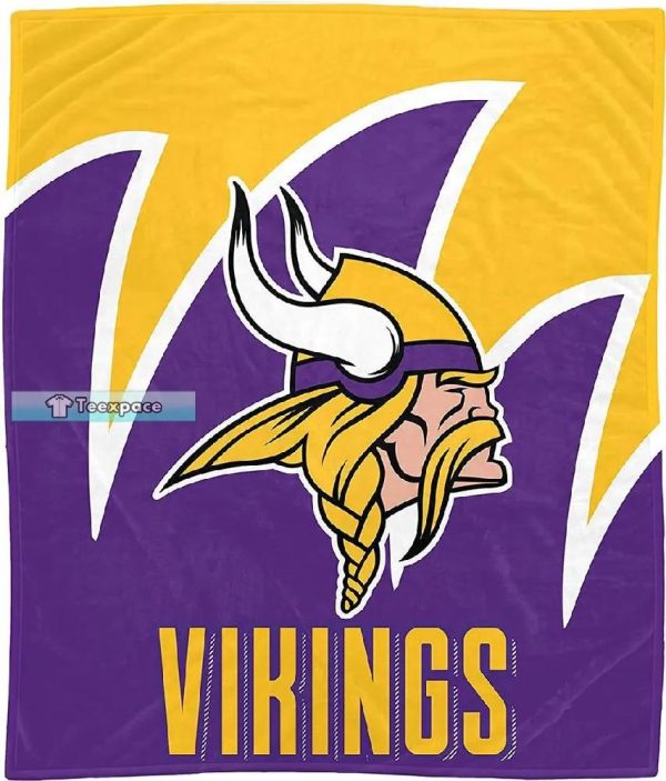 Minnesota Vikings Big Logo Sharp Textre Fuzy Blanket