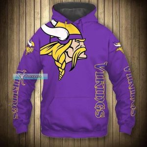 Minnesota Vikings Big Logo Texture Hoodie 1
