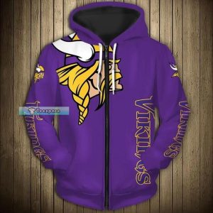 Minnesota Vikings Big Logo Texture Hoodie 2