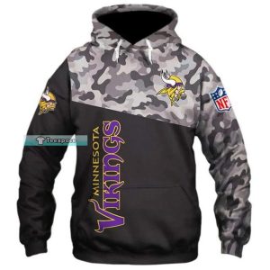 Minnesota Vikings Camo Gray Texture Hoodie 1
