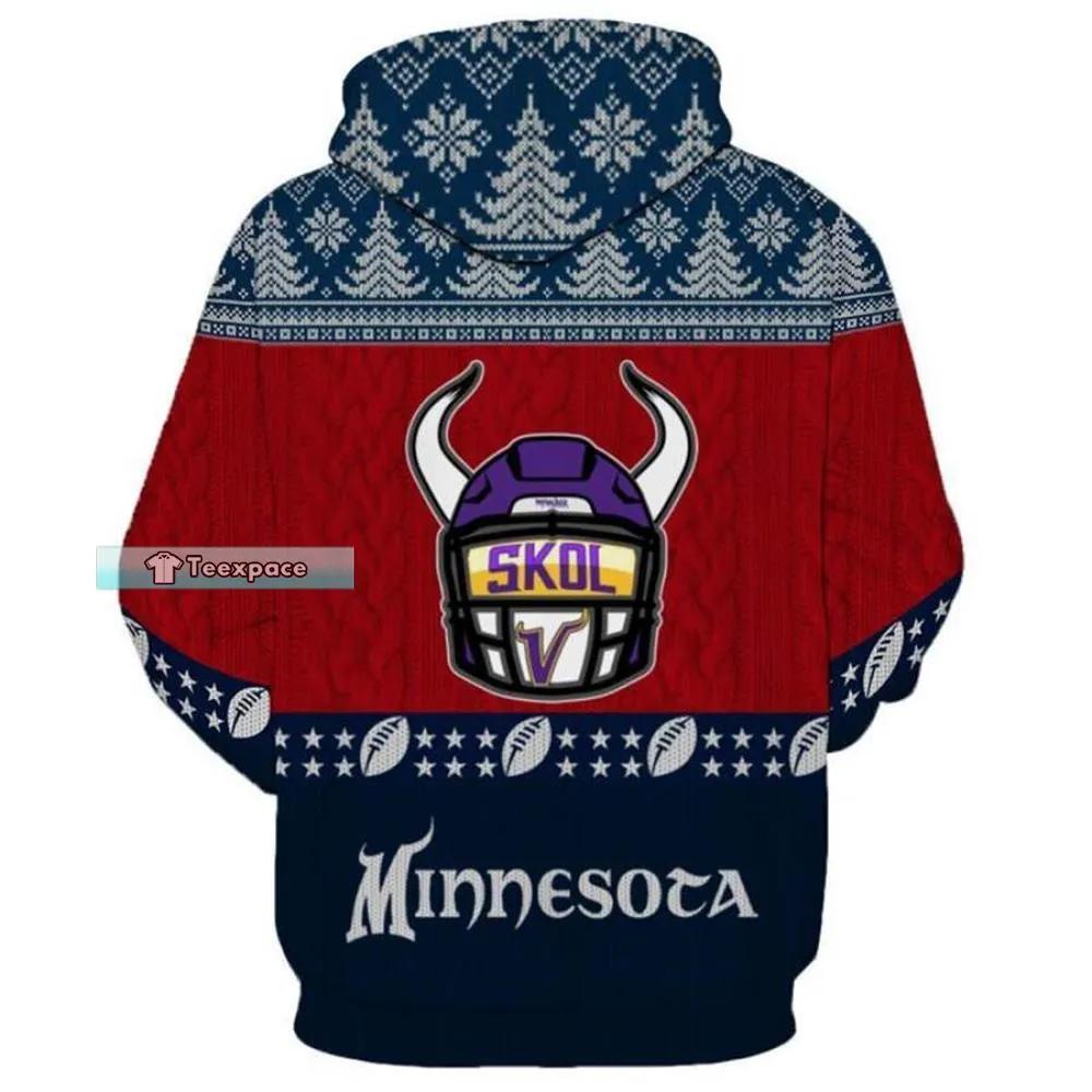 Minnesota Vikings Christmas Pattern Hoodie 2