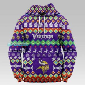 Minnesota Vikings Colorful Christmas Hoodie 1