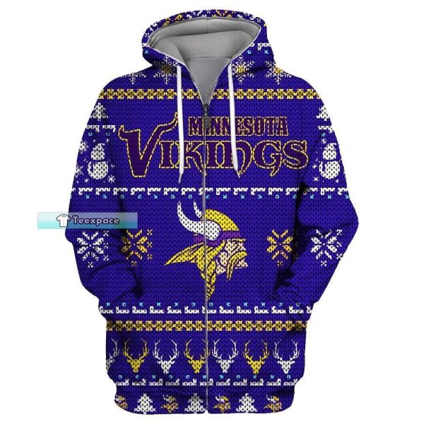Minnesota Vikings Dark Navy Christmas Pattern Hoodie