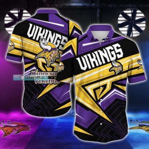 Minnesota Vikings Lightning Pattern Hawaii Shirt 1