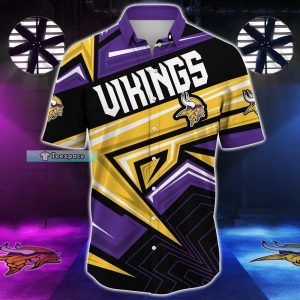 Minnesota Vikings Lightning Pattern Hawaii Shirt 3