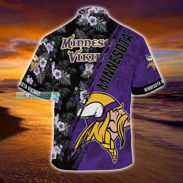 Minnesota Vikings Mickey And Floral Pattern Hawaii Shirt