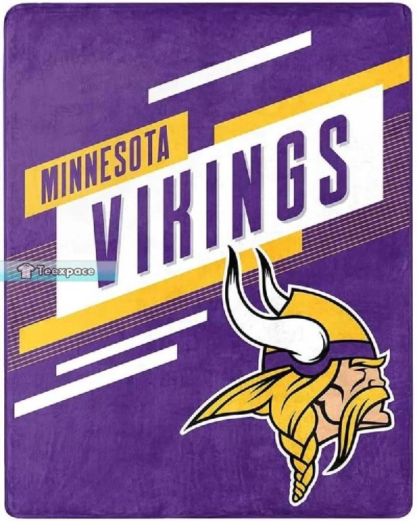 Minnesota Vikings Table Letter Stripes Pattern Plush Blanket