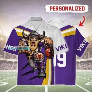 Personalized Mascot Claw Texture Minnesota Vikings Hawaiian Shirt 1