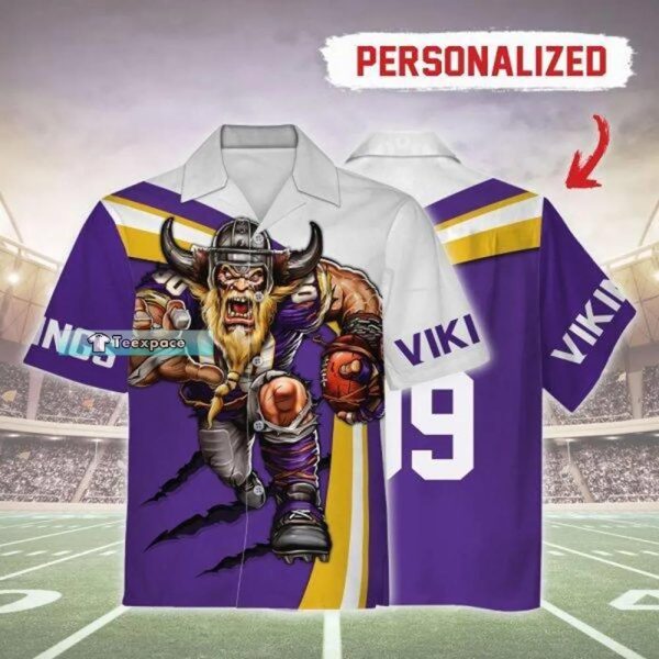 Personalized Mascot Claw Texture Minnesota Vikings Hawaiian Shirt