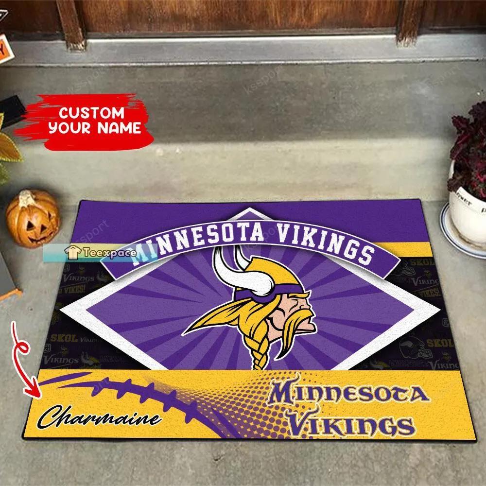 Personalized Minnesota Vikings Sunshine Diamond Logo Doormat