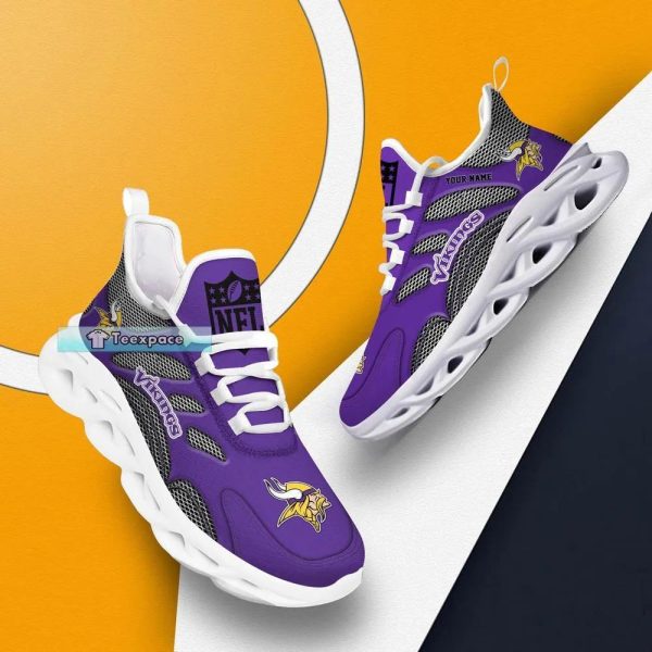 Personalized Net Pattern Minnesota Vikings Max Soul Shoes