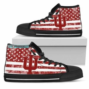 American Flag Hoosiers High Top Canvas Shoes 0