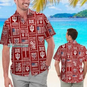 American Flag Indiana Hoosiers Hawaiian Shirt