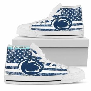 American Flag Penn State High Top Canvas Shoes 1