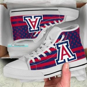 Arizona Wildcats Gifts American Flag High Top Canvas Shoes