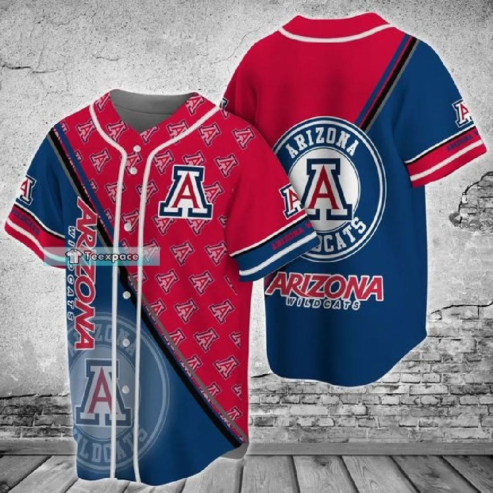 Arizona Wildcats Gifts Blur Logo Pattern Baseball Jersey