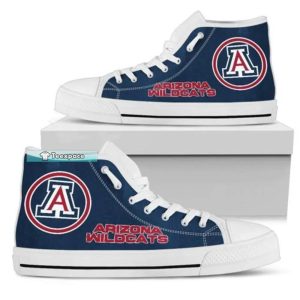 Arizona Wildcats Gifts Circle Logo High Top Canvas Shoes 2