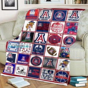 Arizona Wildcats Gifts Combined Logo Fleece Blanket 1