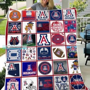 Arizona Wildcats Gifts Combined Logo Fleece Blanket