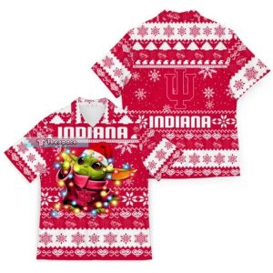 Baby Yoda Christmas Indiana Hoosiers Hawaiian Shirt