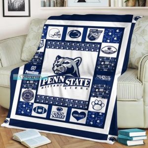 Combined Logo Pattern Penn State Throw Blanket 1