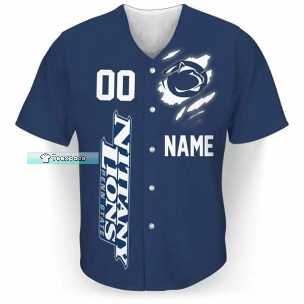 Custom Name Number Penn State Football Pattern Baseball Jersey