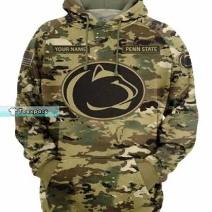 Custom Penn State Nittany Lions Camo Army Hoodie 3